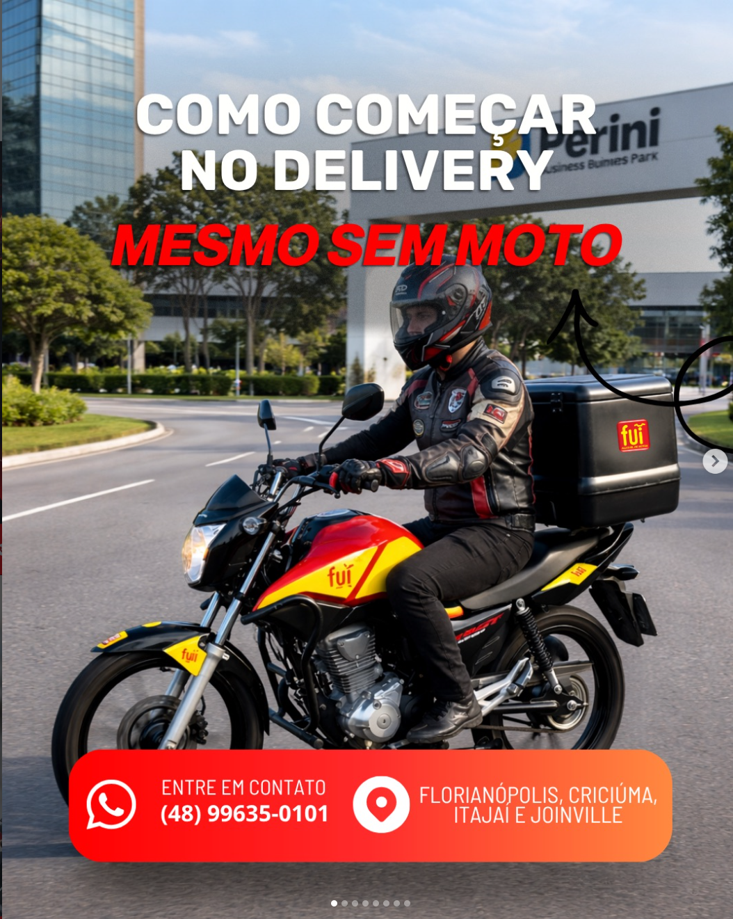 Post sobre começar no delivery mesmo sem moto.